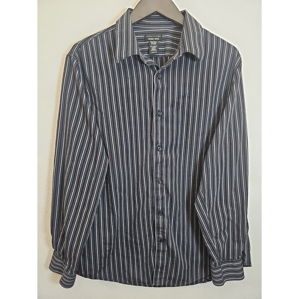 Men's Long Sleeve Structure Large Modern Fit Casual Button‎ Up